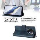 For Realme 13+ 5G Global Line Splicing Buckle Retro Leather Phone Case(Dark Blue) - 3