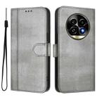 For Realme 13 Pro 5G / 13 Pro+ 5G Global Line Splicing Buckle Retro Leather Phone Case(Grey) - 2