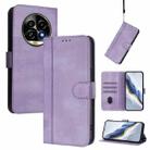 For Realme 13 Pro 5G / 13 Pro+ 5G Global Line Splicing Buckle Retro Leather Phone Case(Purple) - 1
