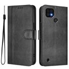 For Realme C20 / C11 2021 / C21 Line Splicing Buckle Retro Leather Phone Case(Black) - 2