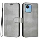 For Realme C30 4G / C30s / Narzo 50i Prime Line Splicing Buckle Retro Leather Phone Case(Grey) - 2