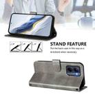 For Realme C33 2023 / 2022 Line Splicing Buckle Retro Leather Phone Case(Grey) - 3