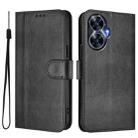 For Realme C55 4G Global / Narzo N55 Line Splicing Buckle Retro Leather Phone Case(Black) - 2