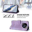 For Realme C63 5G Global Line Splicing Buckle Retro Leather Phone Case(Purple) - 3