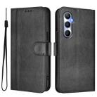 For Realme C65 4G Global Line Splicing Buckle Retro Leather Phone Case(Black) - 2