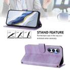 For Realme C65 4G Global Line Splicing Buckle Retro Leather Phone Case(Purple) - 3