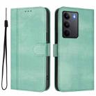 For Realme C75 4G / 14x 5G Global Line Splicing Buckle Retro Leather Phone Case(Mint) - 2