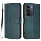 For Realme C75 4G / 14x 5G Global Line Splicing Buckle Retro Leather Phone Case(Dark Green) - 2