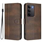 For Realme C75 4G / 14x 5G Global Line Splicing Buckle Retro Leather Phone Case(Brown) - 2