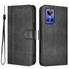 For Realme GT Neo 3 Line Splicing Buckle Retro Leather Phone Case(Black) - 2