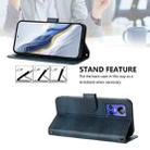 For Realme GT Neo 3 Line Splicing Buckle Retro Leather Phone Case(Dark Blue) - 3