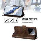For Realme GT3 5G / GT Neo 5 240W Line Splicing Buckle Retro Leather Phone Case(Brown) - 3