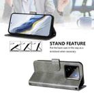 For Realme GT5 240W / GT5 Line Splicing Buckle Retro Leather Phone Case(Grey) - 3