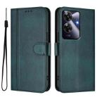 For Realme Note 60 4G Global / C61 4G India Line Splicing Buckle Retro Leather Phone Case(Dark Green) - 2