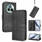 For Realme P3 Pro 5G Global Line Splicing Buckle Retro Leather Phone Case(Black) - 1