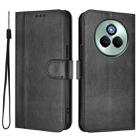 For Realme P3 Pro 5G Global Line Splicing Buckle Retro Leather Phone Case(Black) - 2