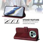 For Realme P3 Pro 5G Global Line Splicing Buckle Retro Leather Phone Case(Wine Red) - 3