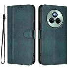 For Realme P3 Pro 5G Global Line Splicing Buckle Retro Leather Phone Case(Dark Green) - 2
