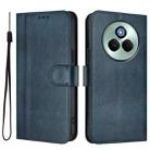 For Realme P3 Pro 5G Global Line Splicing Buckle Retro Leather Phone Case(Dark Blue) - 2