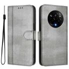 For Realme 14 Pro 5G India Line Splicing Buckle Retro Leather Phone Case(Grey) - 2