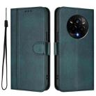 For Realme 14 Pro 5G India Line Splicing Buckle Retro Leather Phone Case(Dark Green) - 2
