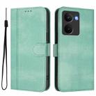 For Realme P3 Ultra 5G Line Splicing Buckle Retro Leather Phone Case(Mint) - 2