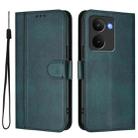 For Realme P3 Ultra 5G Line Splicing Buckle Retro Leather Phone Case(Dark Green) - 2