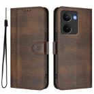 For Realme P3 Ultra 5G Line Splicing Buckle Retro Leather Phone Case(Brown) - 2