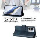 For Realme 14 5G / 14T 5G Global Line Splicing Buckle Retro Leather Phone Case(Dark Blue) - 3