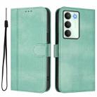 For Realme V70 5G / C75 5G Line Splicing Buckle Retro Leather Phone Case(Mint) - 2