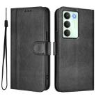 For Realme V70 5G / C75 5G Line Splicing Buckle Retro Leather Phone Case(Black) - 2