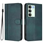 For Realme V70 5G / C75 5G Line Splicing Buckle Retro Leather Phone Case(Dark Green) - 2
