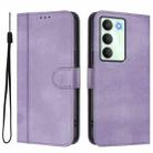 For Realme V70 5G / C75 5G Line Splicing Buckle Retro Leather Phone Case(Purple) - 2