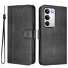 For Realme C71 4G Global Line Splicing Buckle Retro Leather Phone Case(Black) - 2