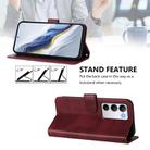 For Realme C71 4G Global Line Splicing Buckle Retro Leather Phone Case(Wine Red) - 3