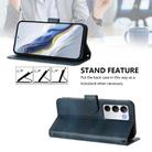 For Realme C71 4G Global Line Splicing Buckle Retro Leather Phone Case(Dark Blue) - 3