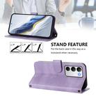 For Realme C71 4G Global Line Splicing Buckle Retro Leather Phone Case(Purple) - 3