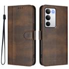 For Realme C71 4G Global Line Splicing Buckle Retro Leather Phone Case(Brown) - 2