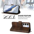 For Realme C71 4G Global Line Splicing Buckle Retro Leather Phone Case(Brown) - 3