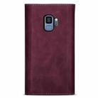 For Samsung Galaxy S9 Skin Feel Zipper Horizontal Flip Leather Case with Holder & Card Slots & Photo Frame & Lanyard & Long Rope(Wine Red) - 3