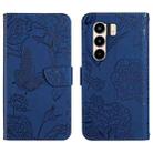For itel Power 70 Skin Feel Butterfly Embossed Flip Leather Phone Case(Blue) - 1