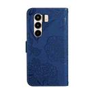 For itel Power 70 Skin Feel Butterfly Embossed Flip Leather Phone Case(Blue) - 3