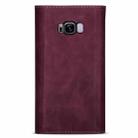 For Samsung Galaxy S8 Skin Feel Zipper Horizontal Flip Leather Case with Holder & Card Slots & Photo Frame & Lanyard & Long Rope(Wine Red) - 3