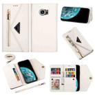 For Samsung Galaxy S7 Skin Feel Zipper Horizontal Flip Leather Case with Holder & Card Slots & Photo Frame & Lanyard & Long Rope(White) - 1