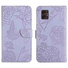 For Samsung Galaxy XCover7 Pro Skin Feel Butterfly Embossed Flip Leather Phone Case(Purple) - 1