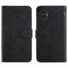 For Samsung Galaxy XCover7 Pro Skin Feel Butterfly Embossed Flip Leather Phone Case(Black) - 1