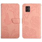 For Samsung Galaxy XCover7 Pro Skin Feel Butterfly Embossed Flip Leather Phone Case(Pink) - 1