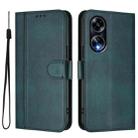 For OPPO A98 5G / F23 5G India Line Splicing Buckle Retro Leather Phone Case(Dark Green) - 2