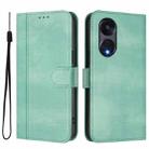For OPPO A1 Pro 5G / Reno8 T 5G Global Line Splicing Buckle Retro Leather Phone Case(Mint) - 2