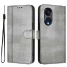 For OPPO A1 Pro 5G / Reno8 T 5G Global Line Splicing Buckle Retro Leather Phone Case(Grey) - 2